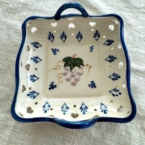 Vintage Reticulated Heart w/Grapes Fruit Basket